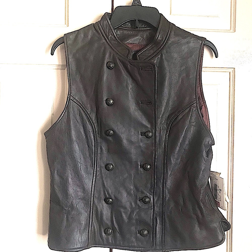 Preston & York women’s brown Leather vest SZ-S